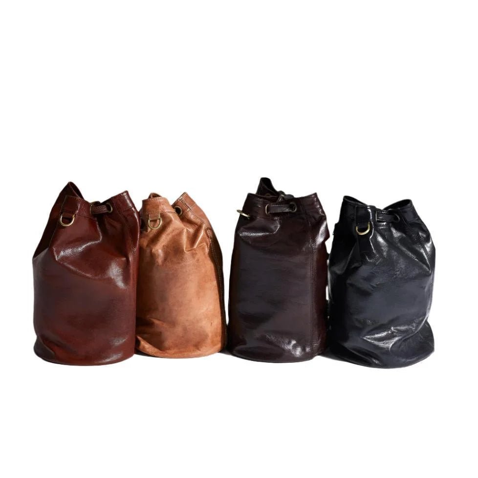 Atlas Ridge Leather Bucket Bag – Convertible Crossbody Backpack - Brooklyn Leather goods