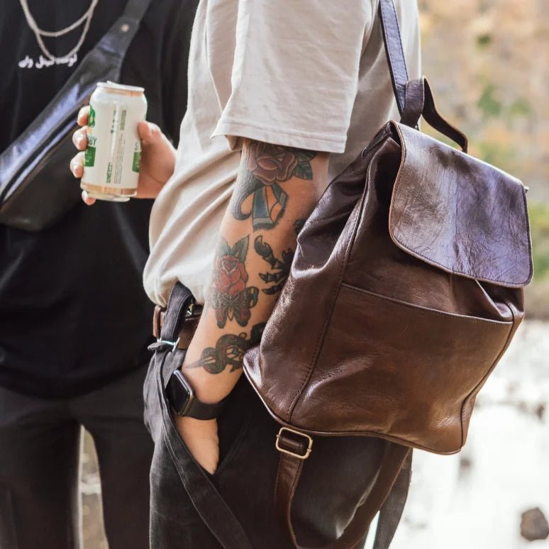 Atlass Adventurer Leather Backpack – Everyday Travel Pack - Brooklyn Leather goods