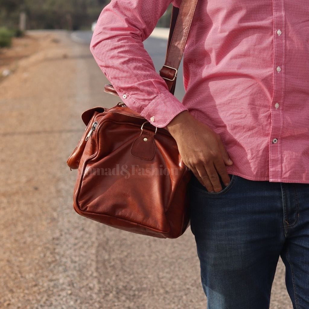 Leather Duffle Bag Travel Carry-on Luggage overnight Gym weekender bag - Brooklyn Leather goods
