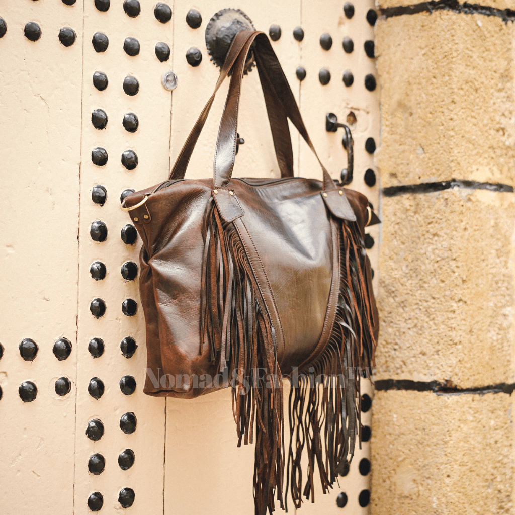 Leather Fringe shoulder Bag - Brooklyn Leather goods