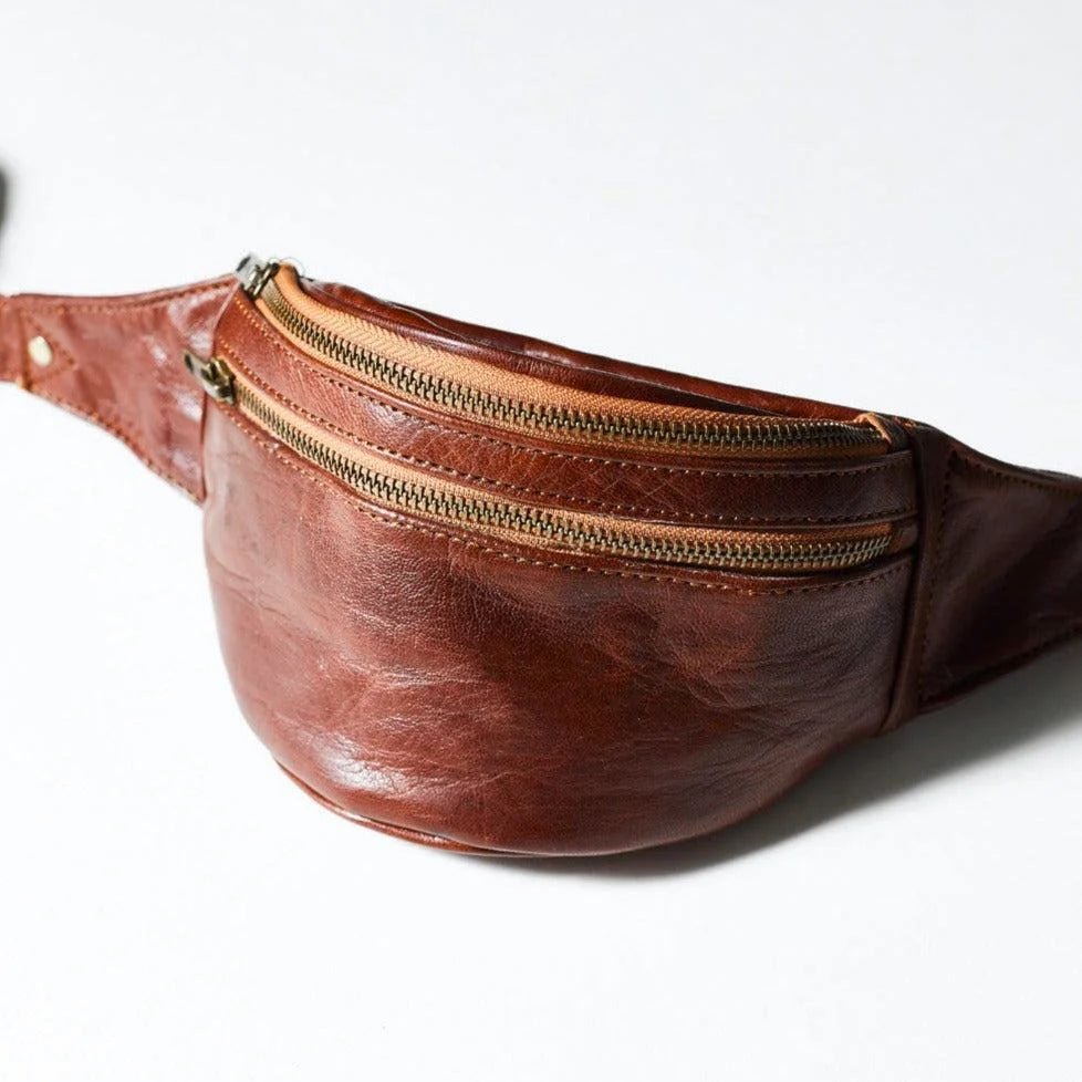 Marrakech Nomad Leather Crossbody Bag – Stylish & Functional Fanny Pack - Brooklyn Leather goods