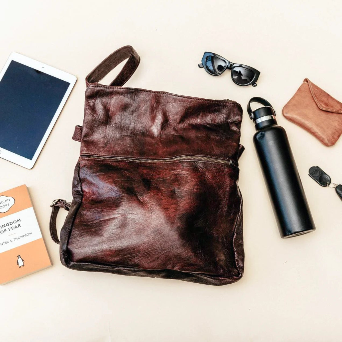 Sahara Nomad Tote Backpack – Handmade Vegetable-Tanned Leather Convertible Bag, Limited Edition - Brooklyn Leather goods