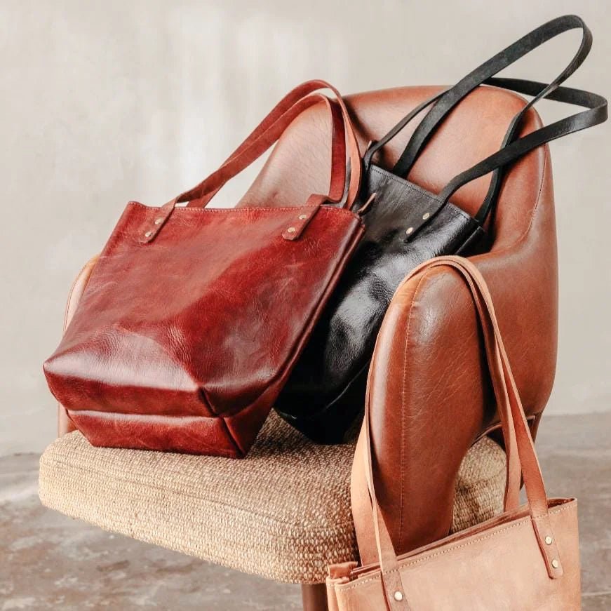 Wanderer’s Leather Tote Bag - Vegetable-Tanned Full-Grain Cowhide - Brooklyn Leather goods