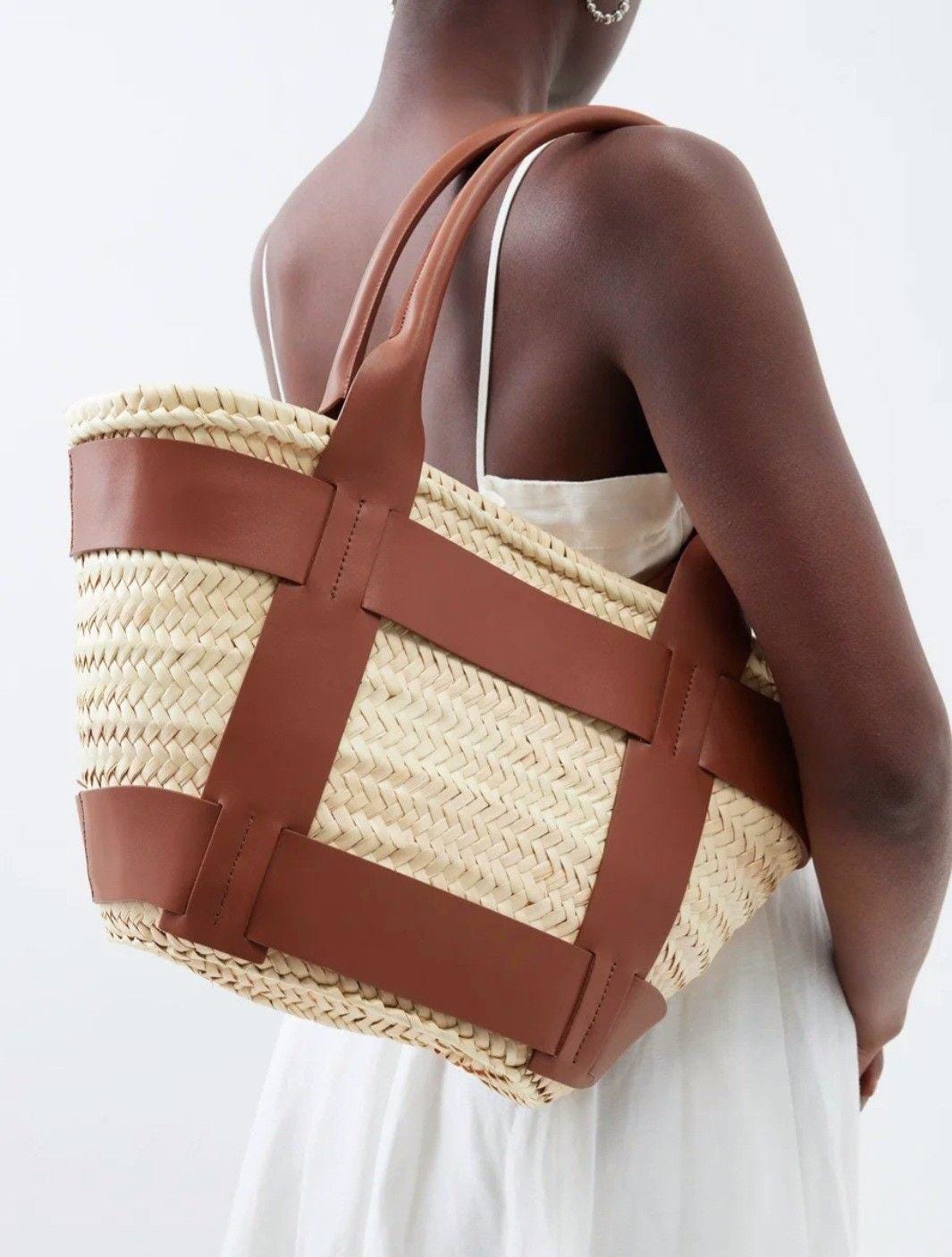 Heritage Artisan Straw &amp; Leather Tote — Handwoven Eco-Friendly Limited Edition