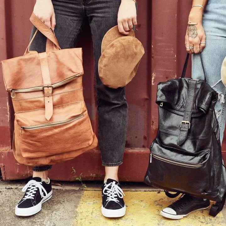Nomad Trekker  Unisex Leather Backpack – Premium Handmade Travel &amp; Work Backpack