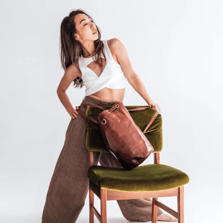 Atlas Ridge Leather Bucket Bag – Convertible Crossbody Backpack