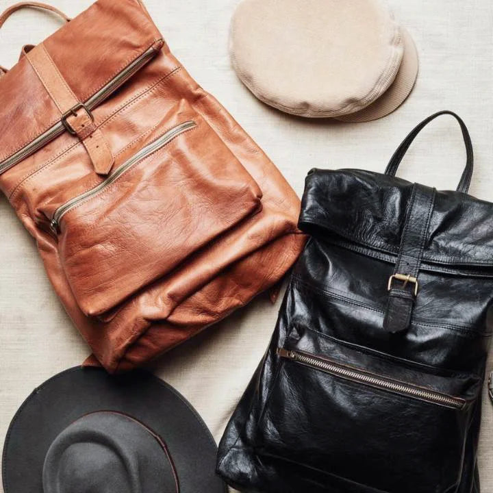 Nomad Trekker  Unisex Leather Backpack – Premium Handmade Travel &amp; Work Backpack