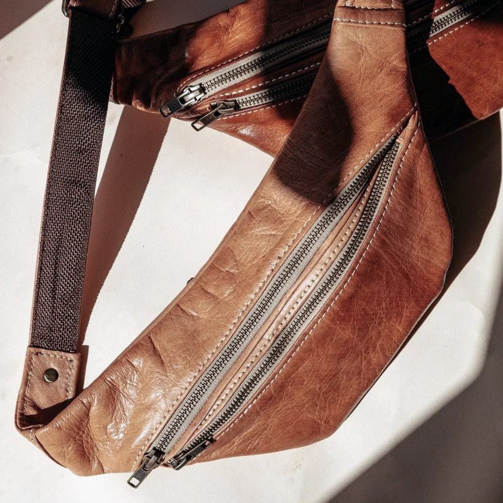 Atlas Heritage Unisex Leather Fanny Pack & Large Crossbody Bag - Brooklyn Leather goods