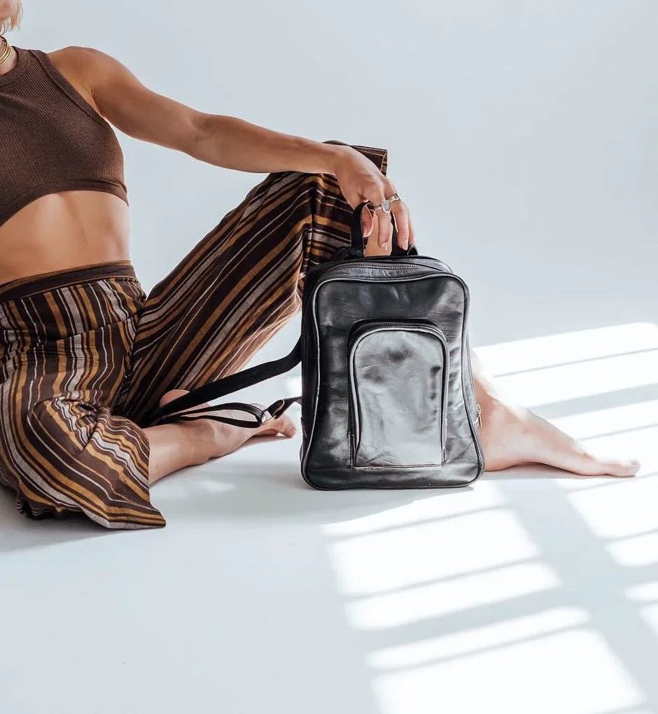 Atlas Nomadic Medium Leather Backpack for Women – Handmade Convertible Laptop Bag - Brooklyn Leather goods