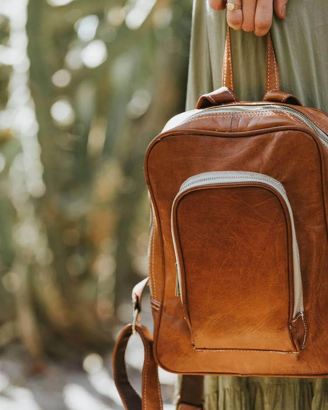 Atlas Nomadic Medium Leather Backpack for Women – Handmade Convertible Laptop Bag