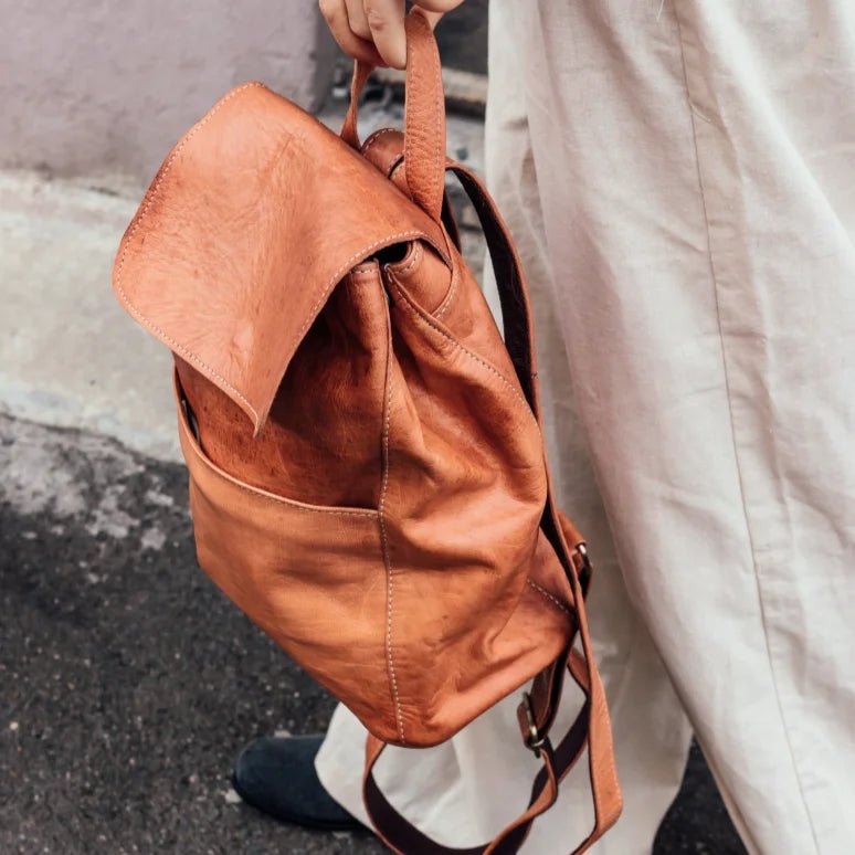 Atlass Adventurer Leather Backpack – Everyday Travel Pack - Brooklyn Leather goods