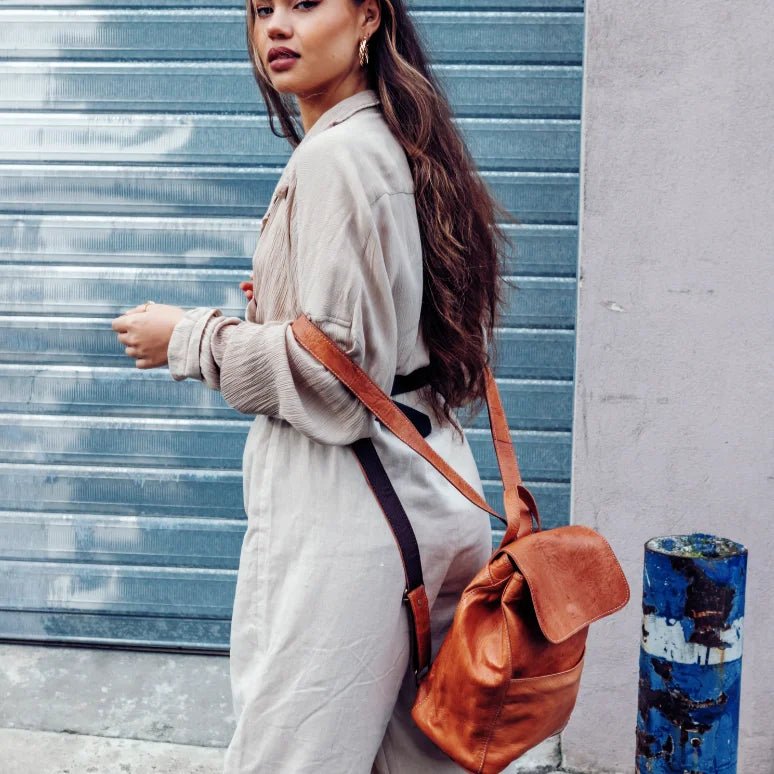 Atlass Adventurer Leather Backpack – Everyday Travel Pack - Brooklyn Leather goods