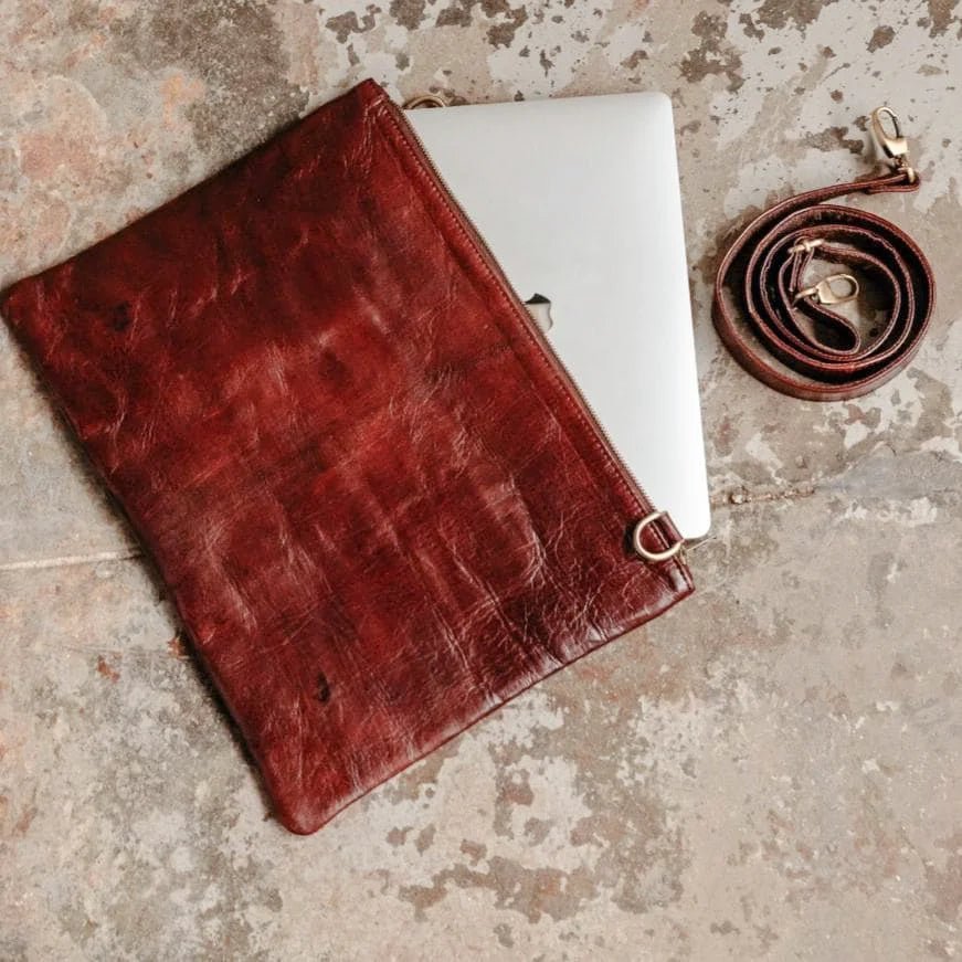 Canyon Gypsy Oversized Leather Clutch – Handmade Minimalist Design - Brooklyn Leather goods