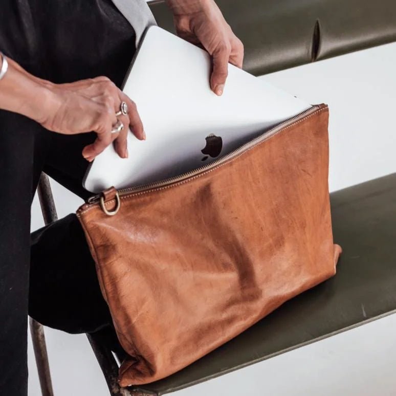 Canyon Gypsy Oversized Leather Clutch – Handmade Minimalist Design - Brooklyn Leather goods
