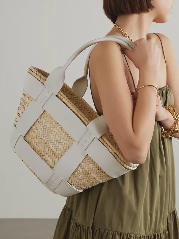 Heritage Artisan Straw &amp; Leather Tote — Handwoven Eco-Friendly Limited Edition