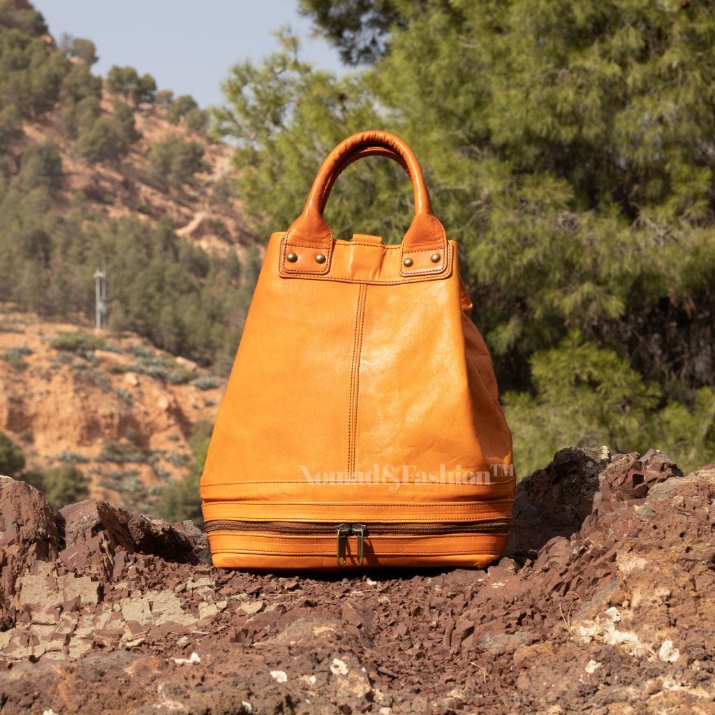 Handmade Leather Bucket Bag-Safari collection - Brooklyn Leather goods