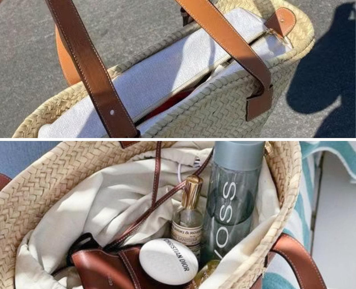 Heritage Artisan Straw & Leather Tote — Handwoven Eco-Friendly Limited Edition - Brooklyn Leather goods