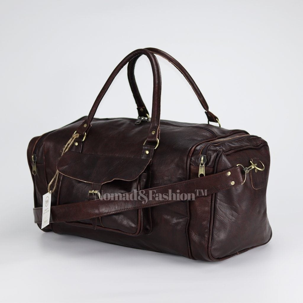 Leather Duffle Bag Travel Carry-on Luggage overnight Gym weekender bag - Brooklyn Leather goods