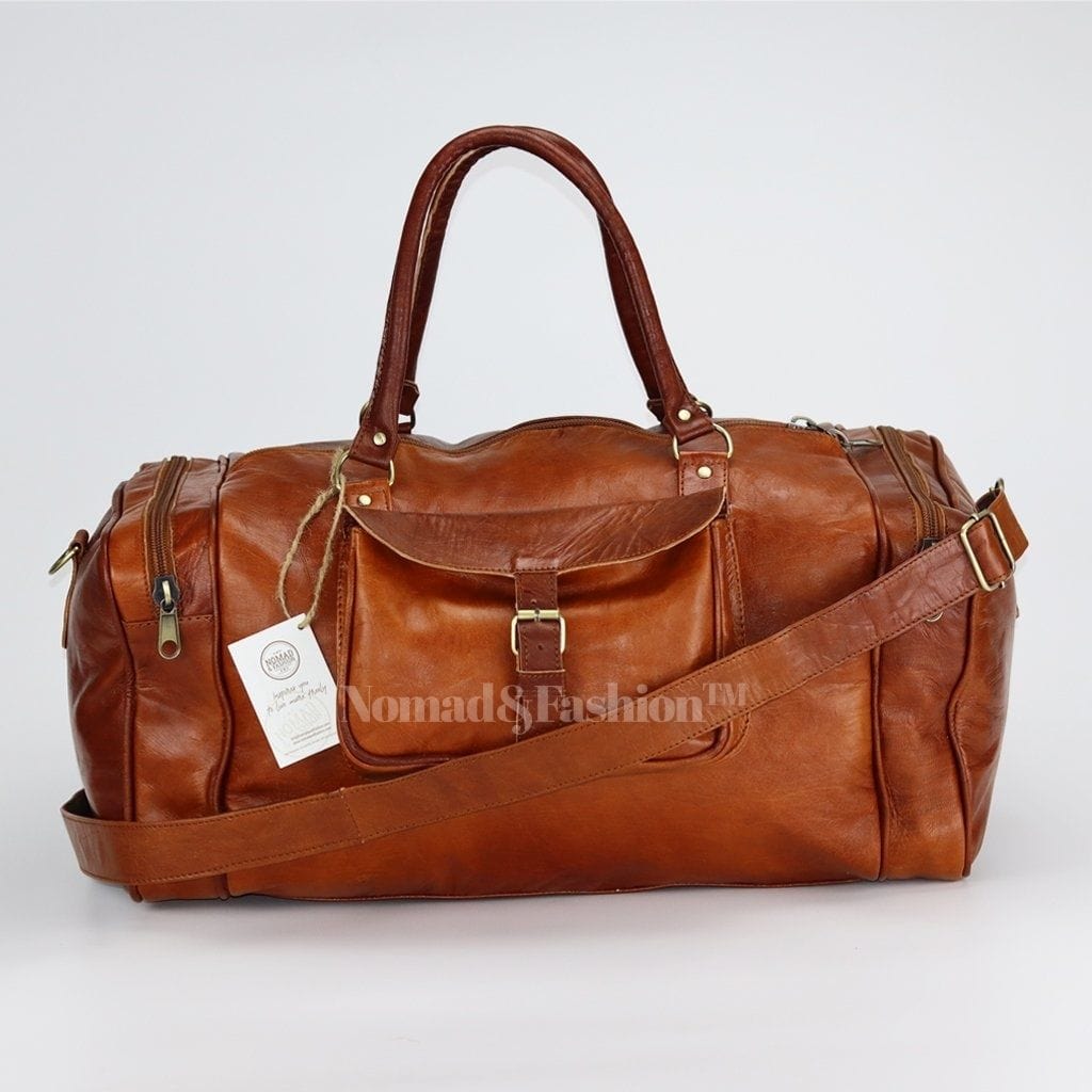 Leather Duffle Bag Travel Carry-on Luggage overnight Gym weekender bag - Brooklyn Leather goods