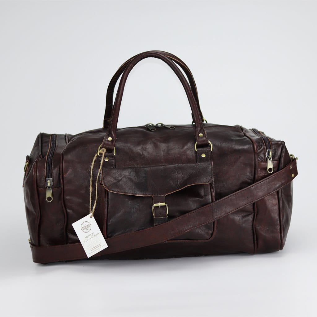 Leather Duffle Bag Travel Carry-on Luggage overnight Gym weekender bag - Brooklyn Leather goods