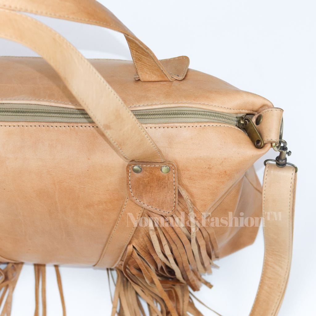 Leather Fringe shoulder Bag - Brooklyn Leather goods