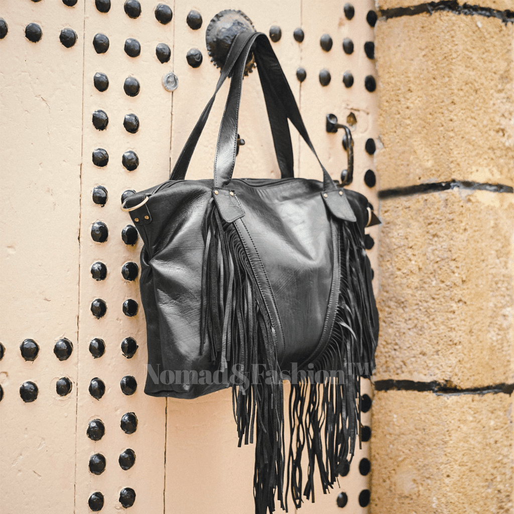 Leather Fringe shoulder Bag - Brooklyn Leather goods