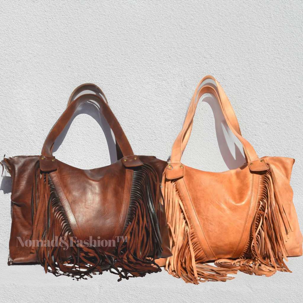 Leather Fringe shoulder Bag - Brooklyn Leather goods