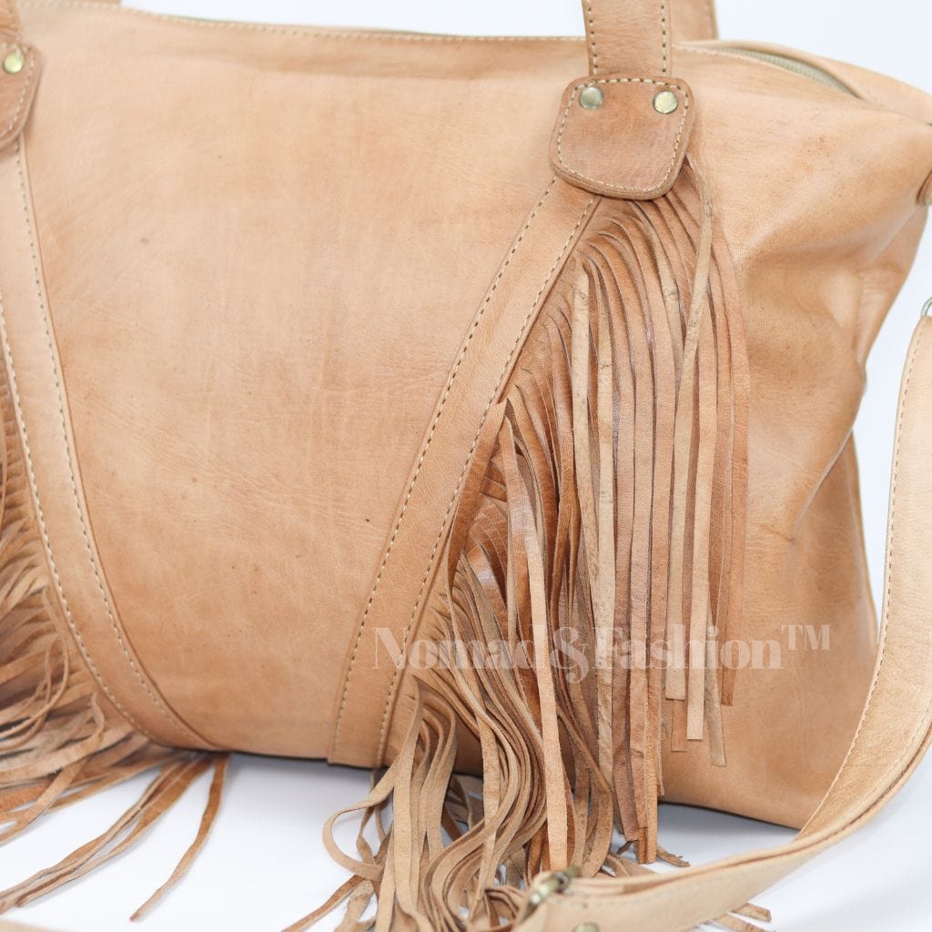 Leather Fringe shoulder Bag - Brooklyn Leather goods