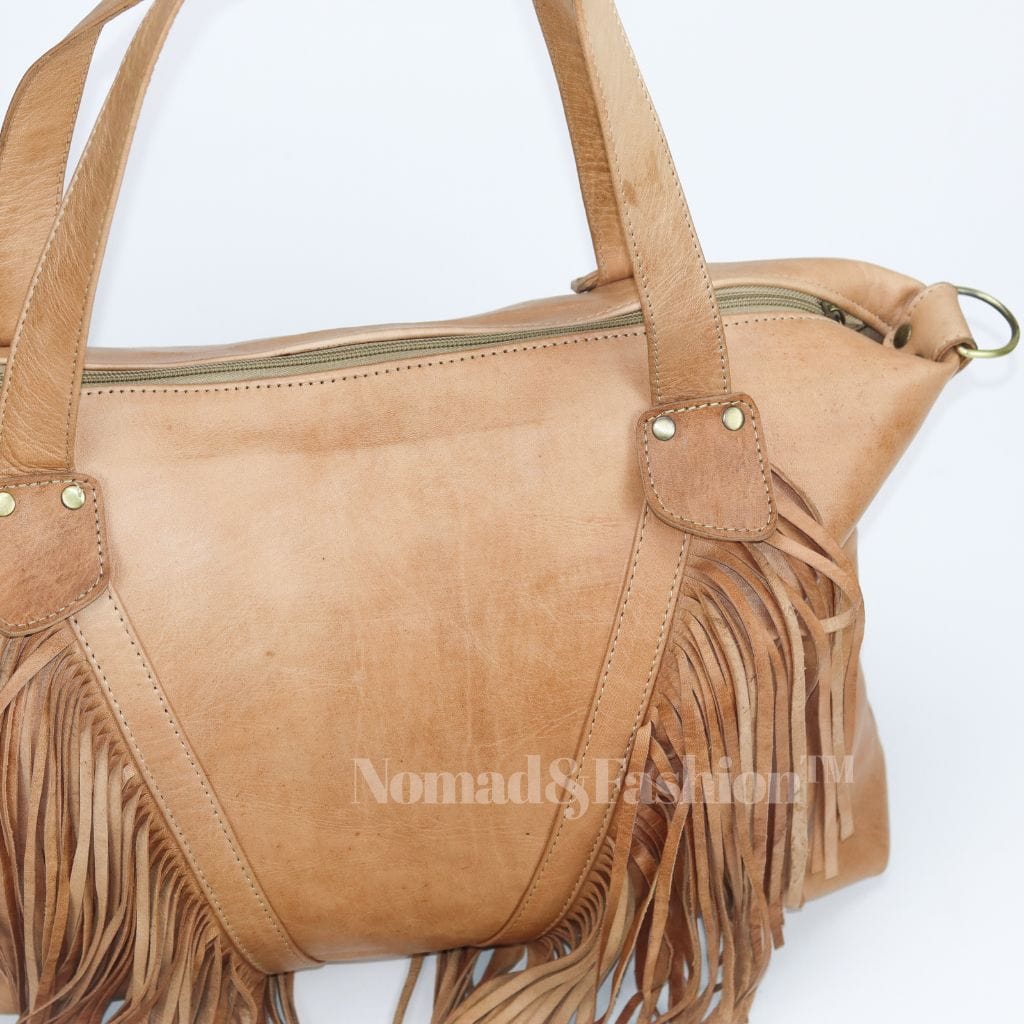 Leather Fringe shoulder Bag - Brooklyn Leather goods