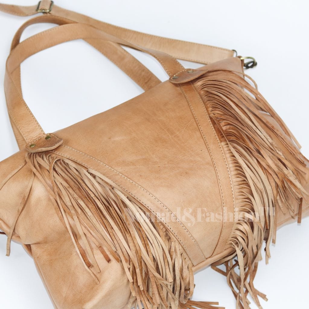 Leather Fringe shoulder Bag - Brooklyn Leather goods