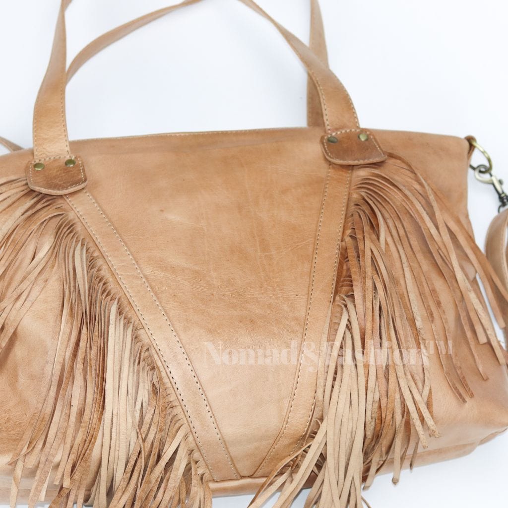 Leather Fringe shoulder Bag - Brooklyn Leather goods