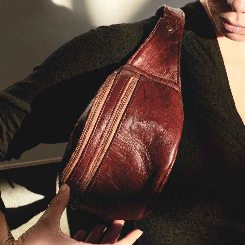 Marrakech Nomad Leather Crossbody Bag – Stylish & Functional Fanny Pack - Brooklyn Leather goods
