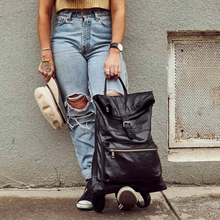 Nomad Trekker  Unisex Leather Backpack – Premium Handmade Travel &amp; Work Backpack