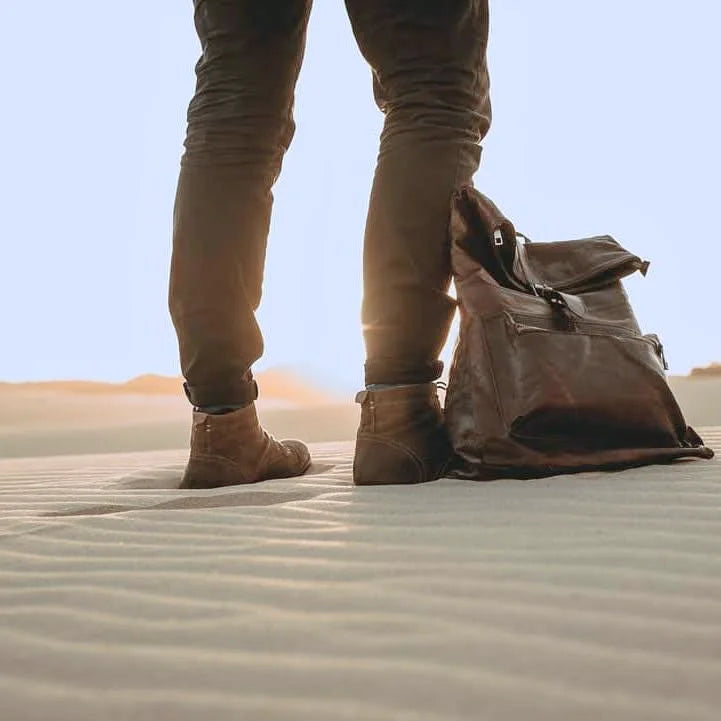 Nomad Trekker Leather Backpack Medium– Personalized Roll-Top Travel &amp; Laptop Bag, Unisex