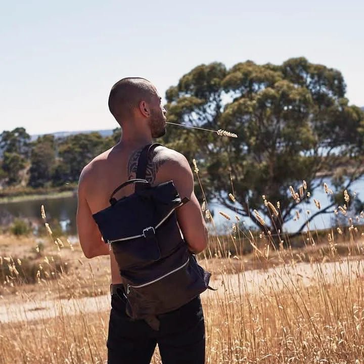 Nomad Trekker Leather Backpack Medium– Personalized Roll-Top Travel & Laptop Bag, Unisex - Brooklyn Leather goods
