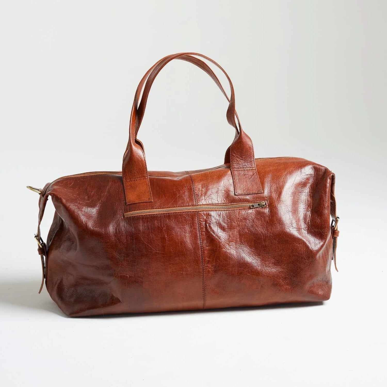 Nomad Voyager Leather Weekender Bag – Handmade Large Leather Duffle - Brooklyn Leather goods