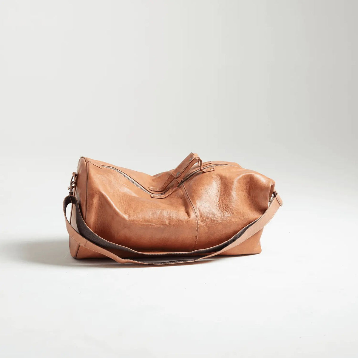 Nomadic Ranger Duffle Sack – Military Leather Duffel Bag Dual access points, YKK zips - Brooklyn Leather goods