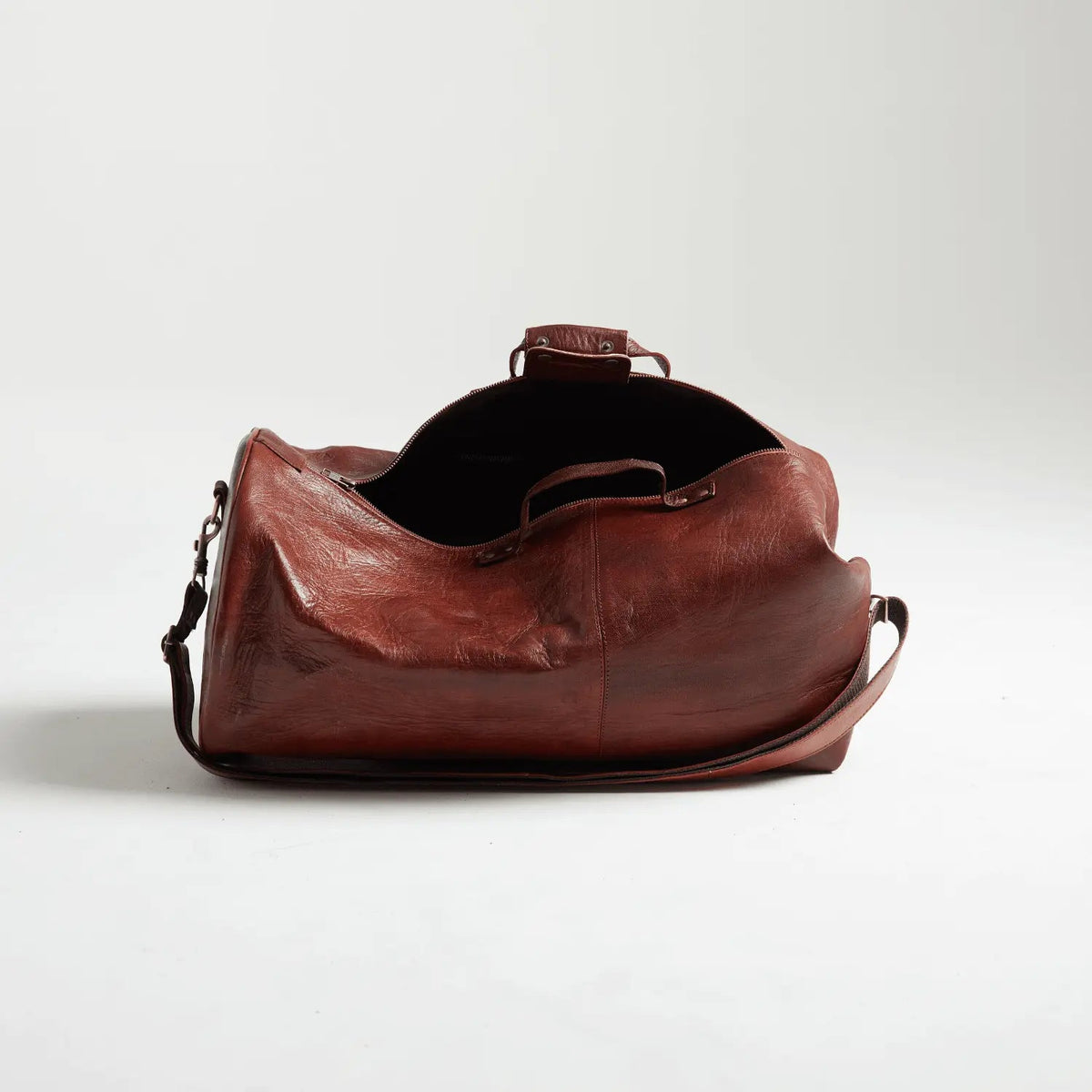 Nomadic Ranger Duffle Sack – Military Leather Duffel Bag Dual access points, YKK zips - Brooklyn Leather goods