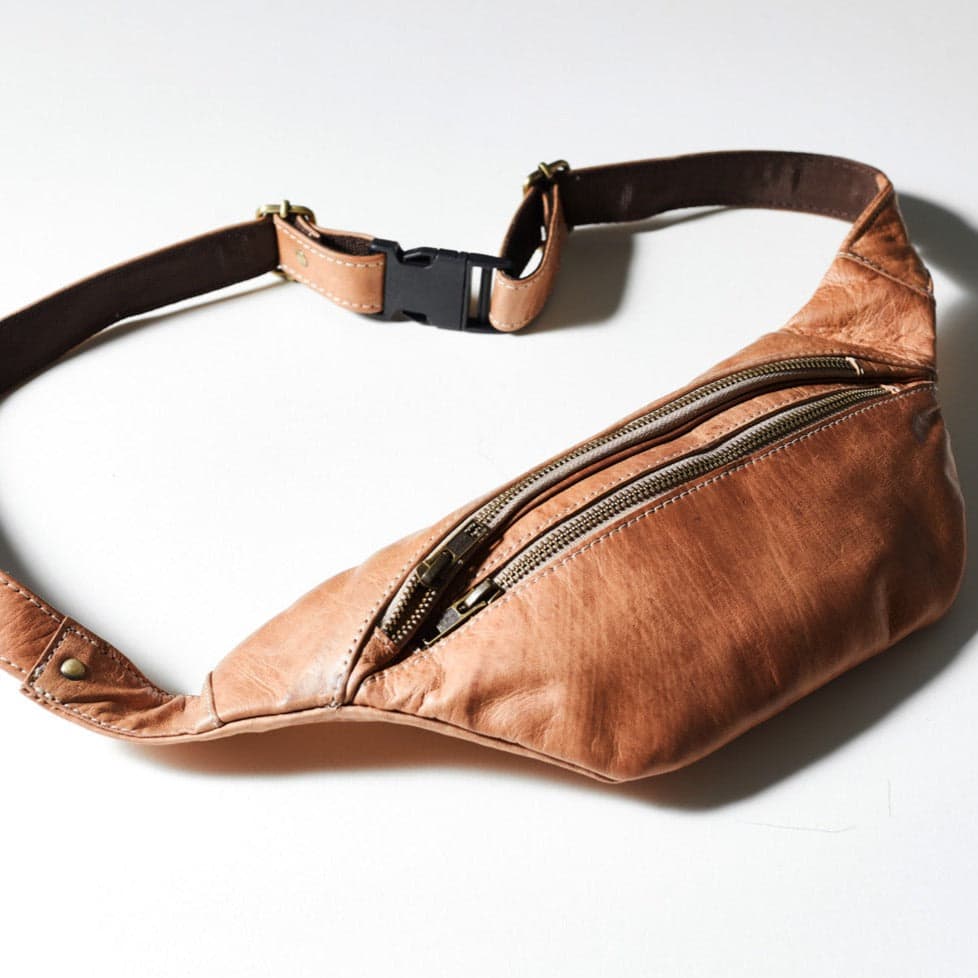 Safi Beach Slim Crossbody Bag Soft Leather Unisex Travel Sling - Brooklyn Leather goods