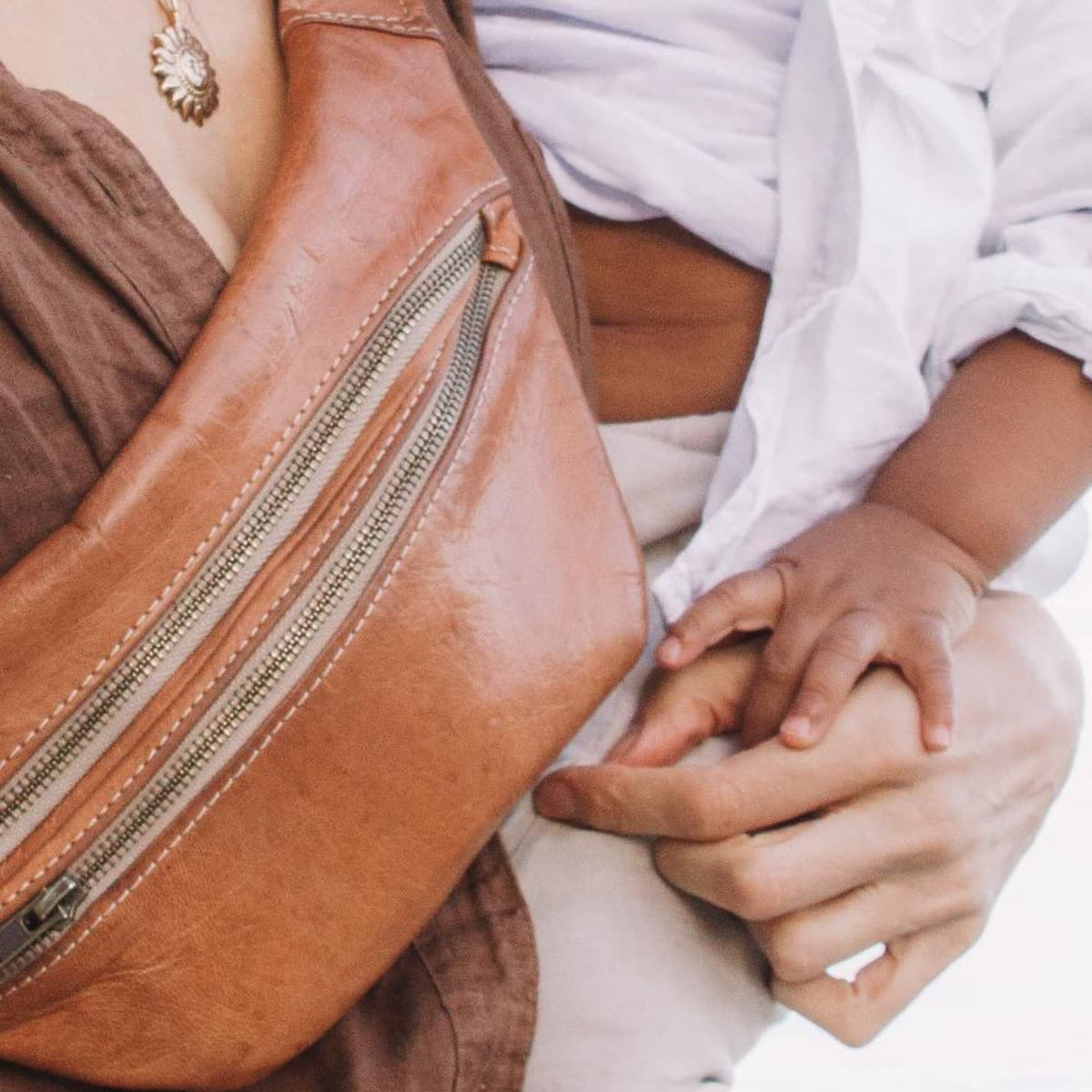 Safi Beach Slim Crossbody Bag Soft Leather Unisex Travel Sling - Brooklyn Leather goods