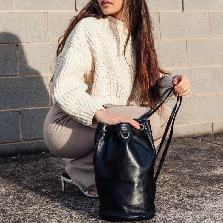 Sahara Bucket Bag 3-in-1 Multifunctional Leather Crossbody & Backpack - Brooklyn Leather goods