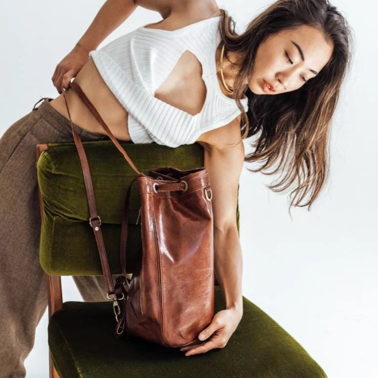 Sahara Bucket Bag 3-in-1 Multifunctional Leather Crossbody &amp; Backpack