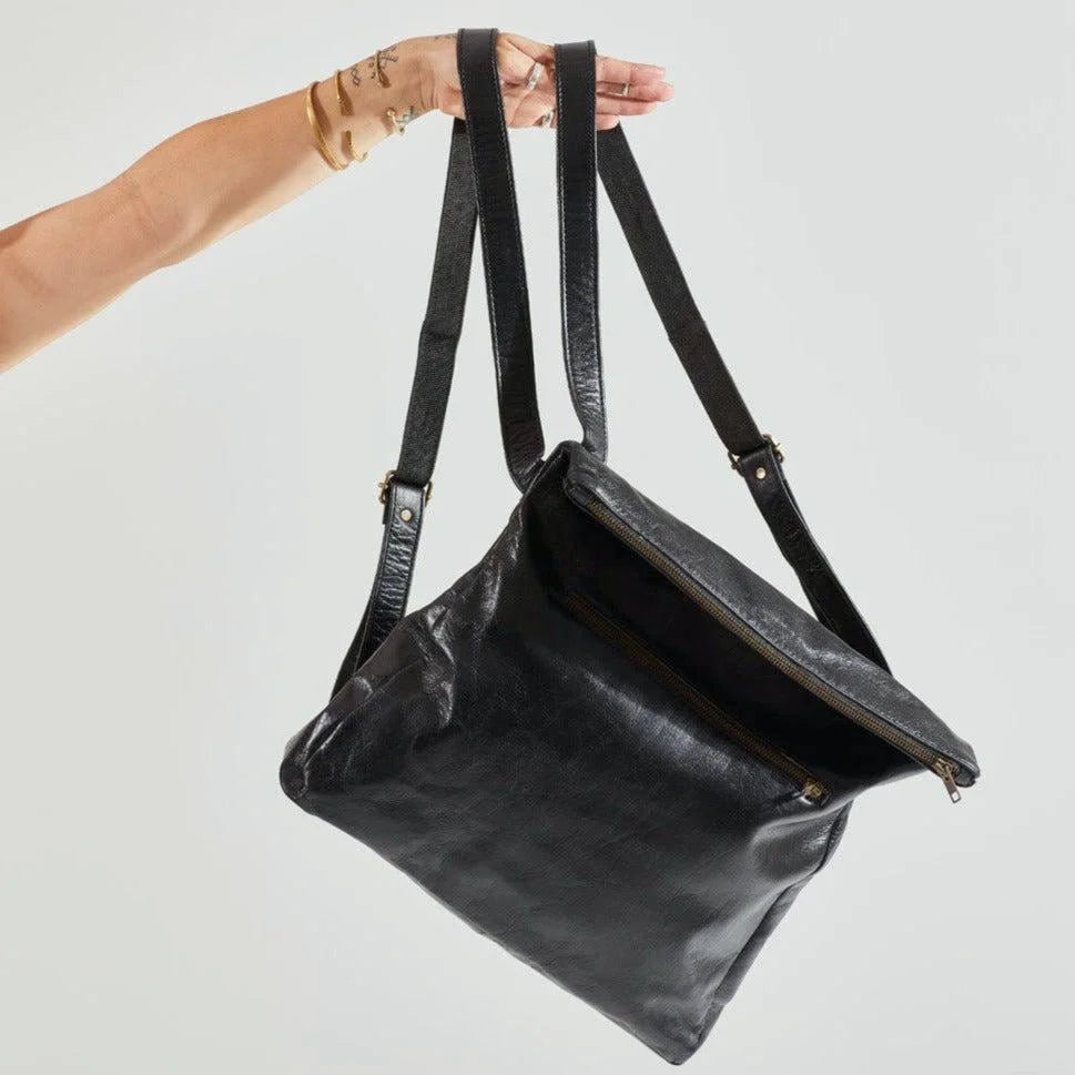 Sahara Nomad Tote Backpack – Handmade Vegetable-Tanned Leather Convertible Bag, Limited Edition