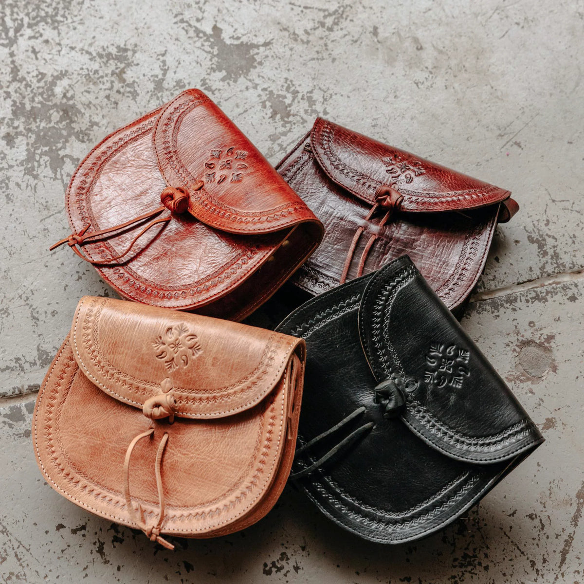 Tchabba Leather Sling Bag – Engraved Crossbody Tot