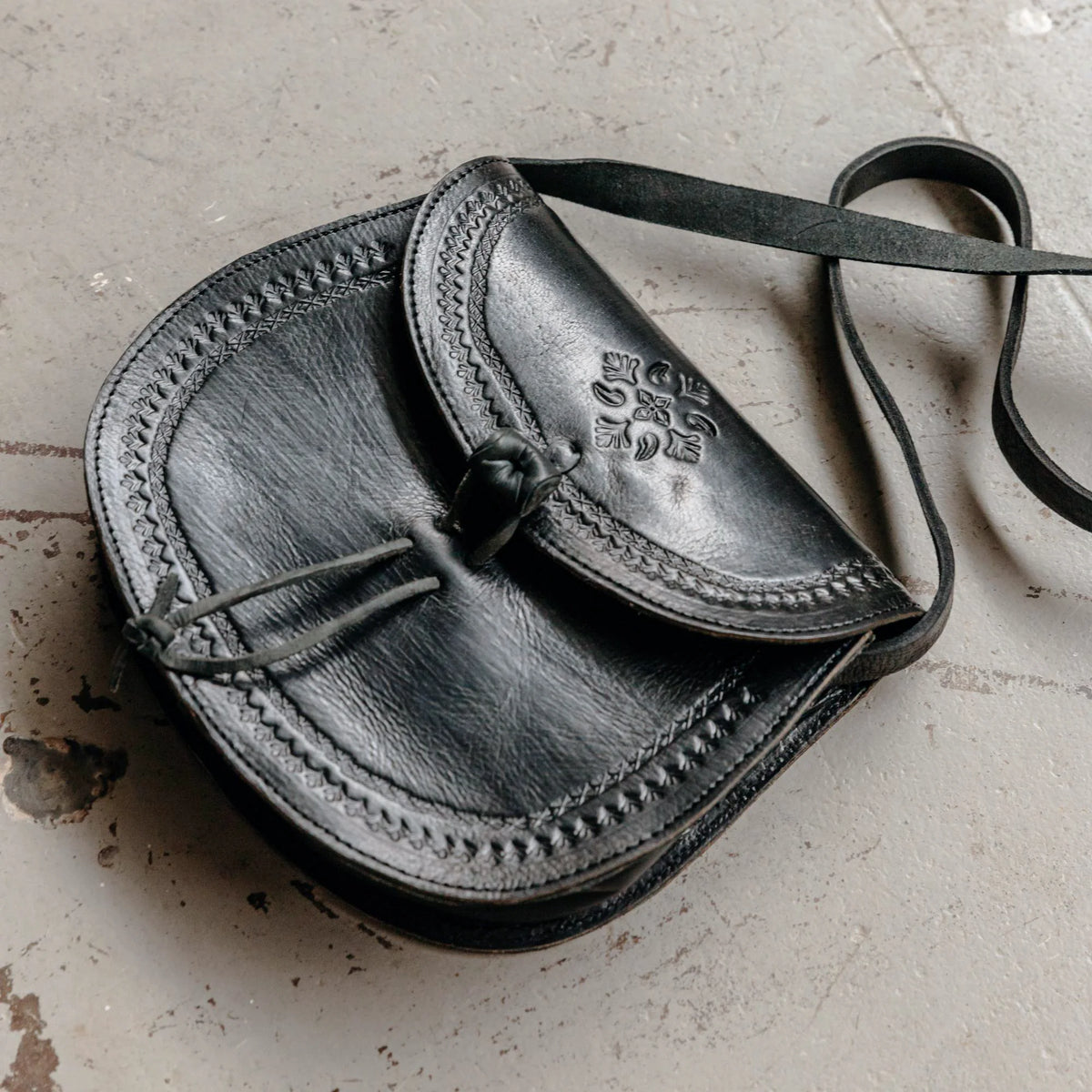 Tchabba Leather Sling Bag – Engraved Crossbody Tot