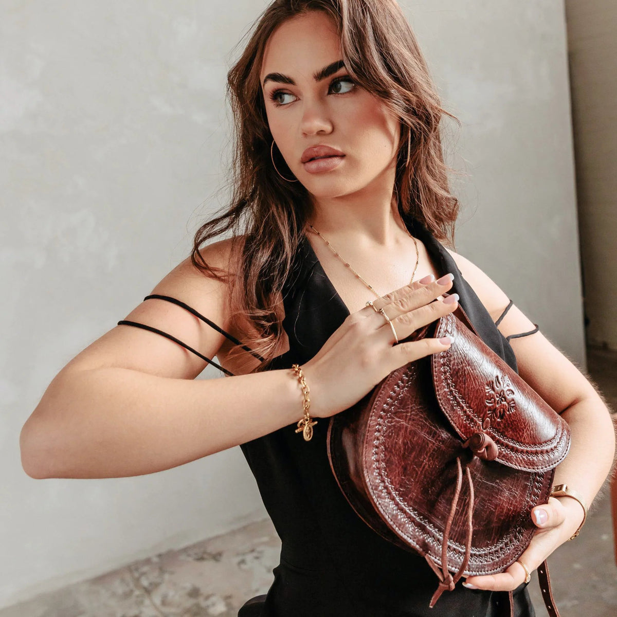 Tchabba Leather Sling Bag – Engraved Crossbody Tot - Brooklyn Leather goods