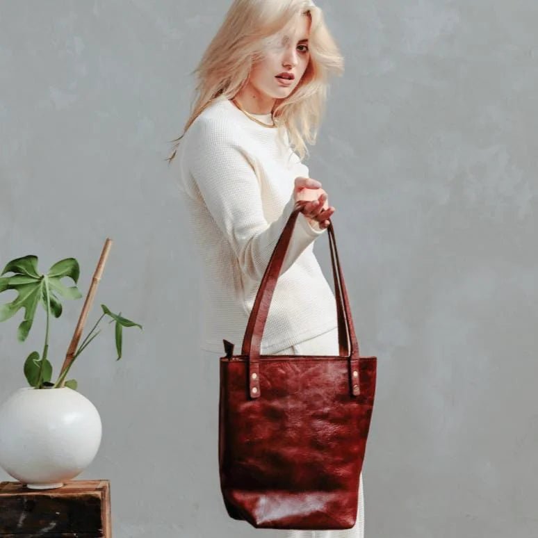 Wanderer’s Leather Tote Bag - Vegetable-Tanned Full-Grain Cowhide - Brooklyn Leather goods