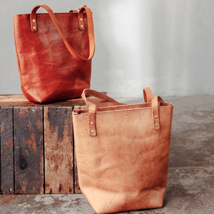 Wanderer’s Leather Tote Bag - Vegetable-Tanned Full-Grain Cowhide - Brooklyn Leather goods