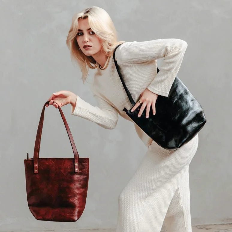 Wanderer’s Leather Tote Bag - Vegetable-Tanned Full-Grain Cowhide - Brooklyn Leather goods