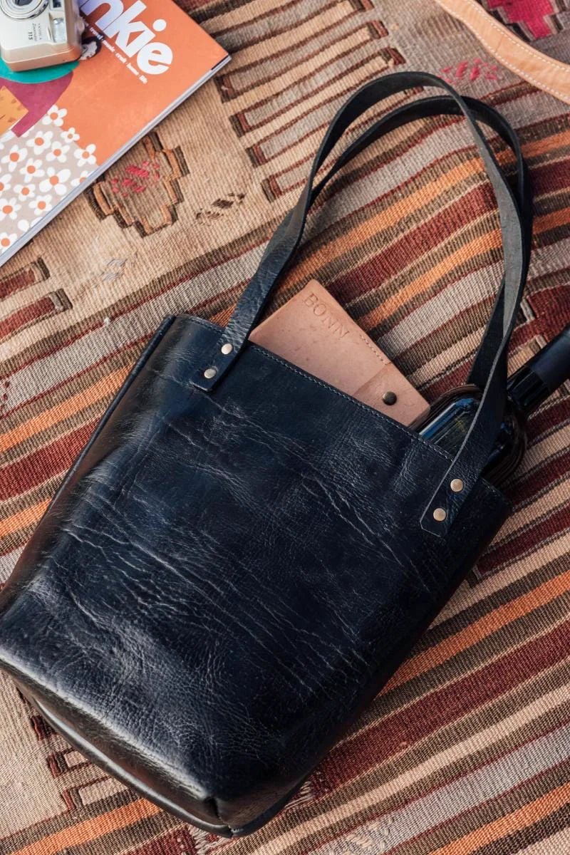 Wanderer’s Leather Tote Bag - Vegetable-Tanned Full-Grain Cowhide - Brooklyn Leather goods